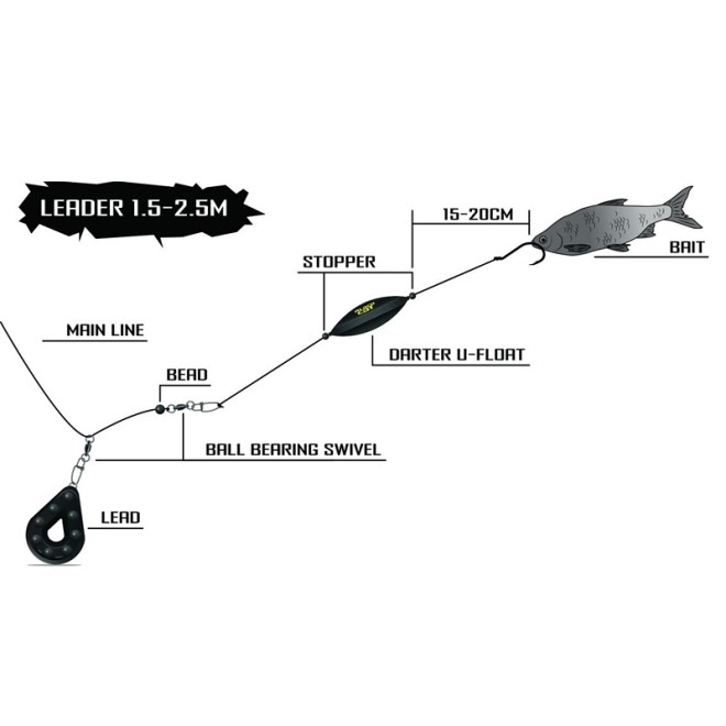 Black Cat - Darter U-Float Neon Gelb