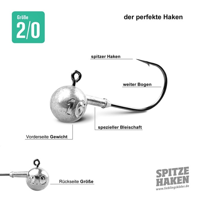 LIEBLINGSKÖDER - Spitze Haken 2/0