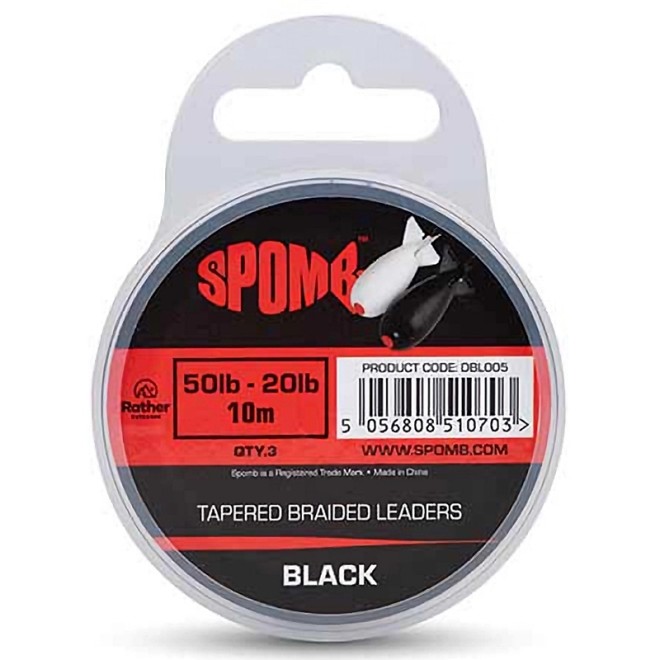 Spomb - Tapered Braided Leaders Black