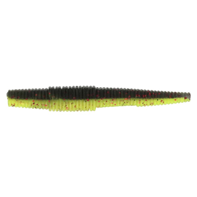 Westin - Ned Worm Slim Black/Chartreuse 5,5cm Floating 6 Stück