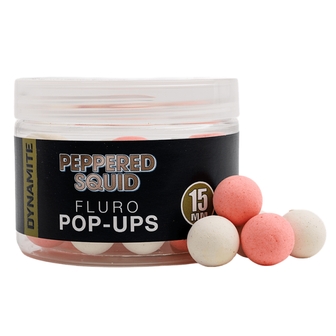 Dynamite Baits - Pepered Squid Fluro Pop Ups 15mm