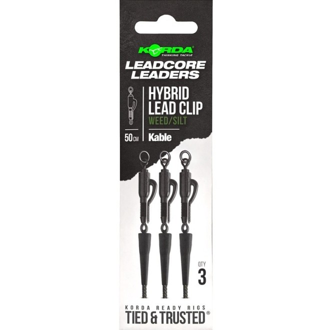 Korda - Kable Leadcore Leader Hybrid Lead Clip 50cm
