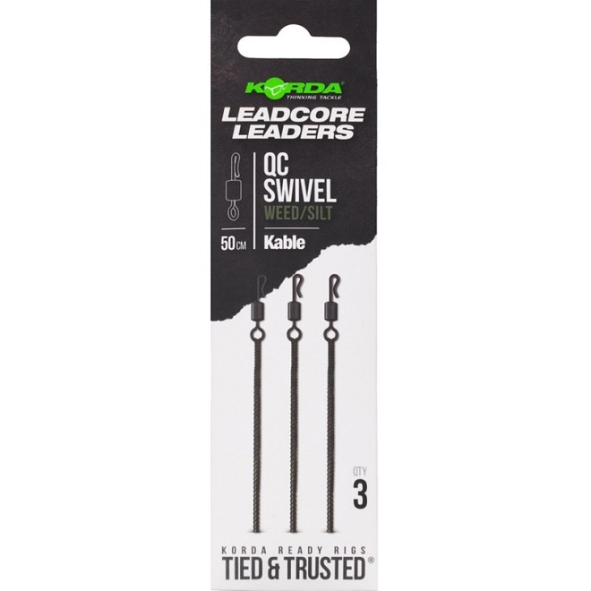 Korda - Kable Leadcore Leader QC Swivel 50lb 50cm