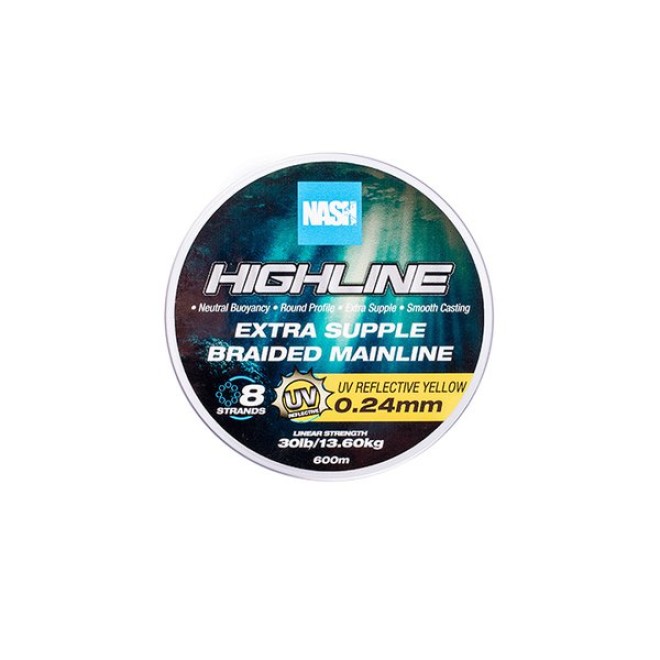 Nash - Highline Extra Supple Braid UV Yellow 600m