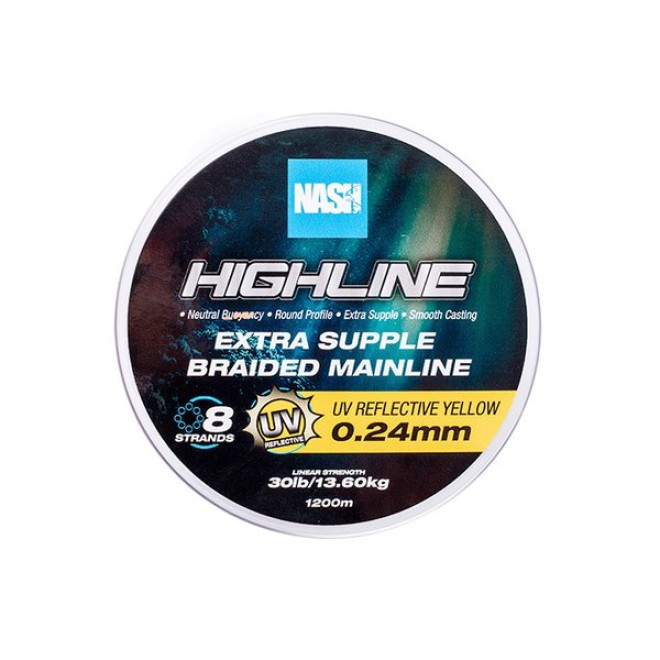Nash - Highline Extra Supple Braid UV Yellow 1200m