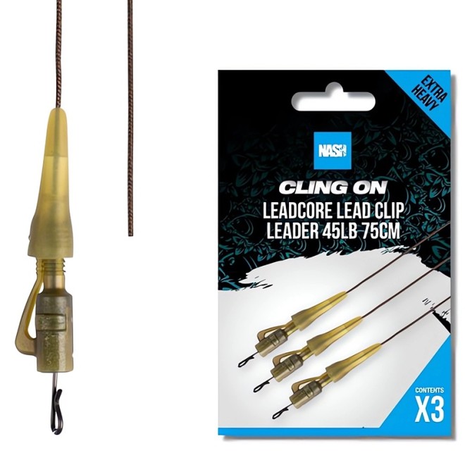 Nash - Ready Tied Leadcore Lead Clip Leader 75cm