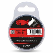 Spomb - Tapered Braided Leader 40lb-18lb Black