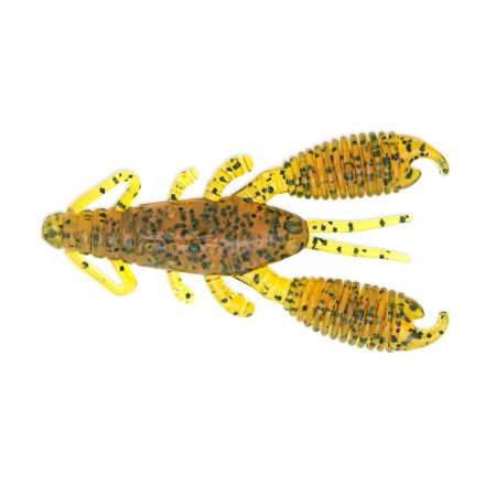 Reins - 2.5" Ring Craw Motoroil PP. Chartreuse
