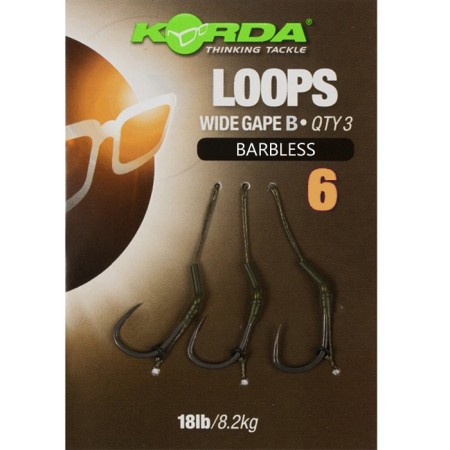 KORDA - Loop Rigs Wide Gape Barbless